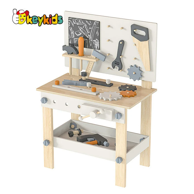 Customize preschool pretend play workbench wooden toy tool bench set for kids W03D076J